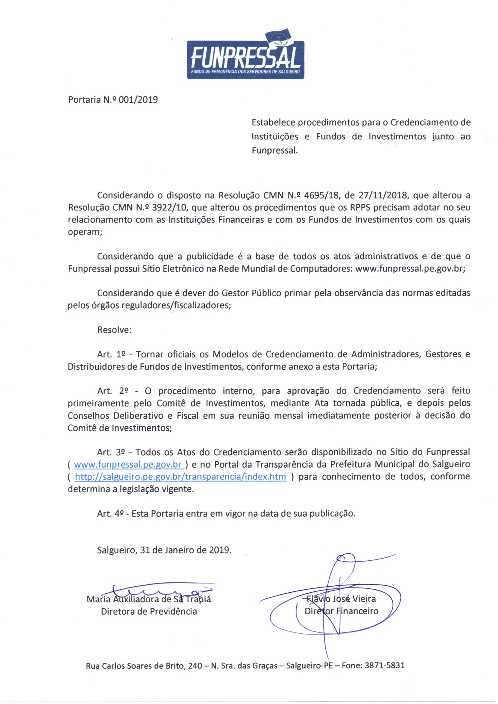 Portaria normatiza Credenciamento de Fundos, Gestores, Distribuidores e Administradores